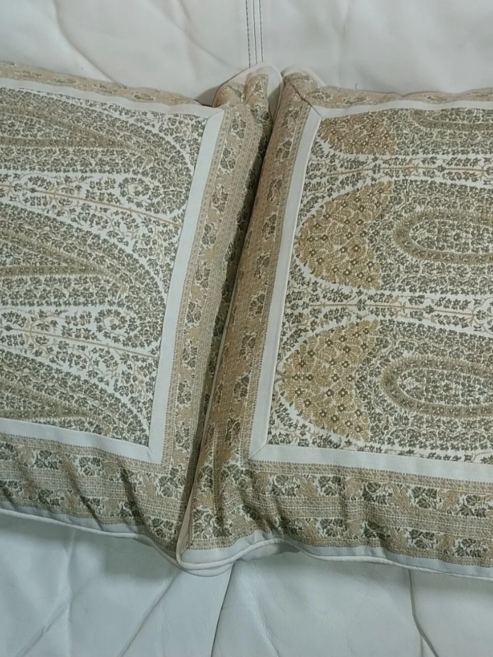 POTTERY BARN Pillows with Saffron Printed Paisley Covers – Set of 2
